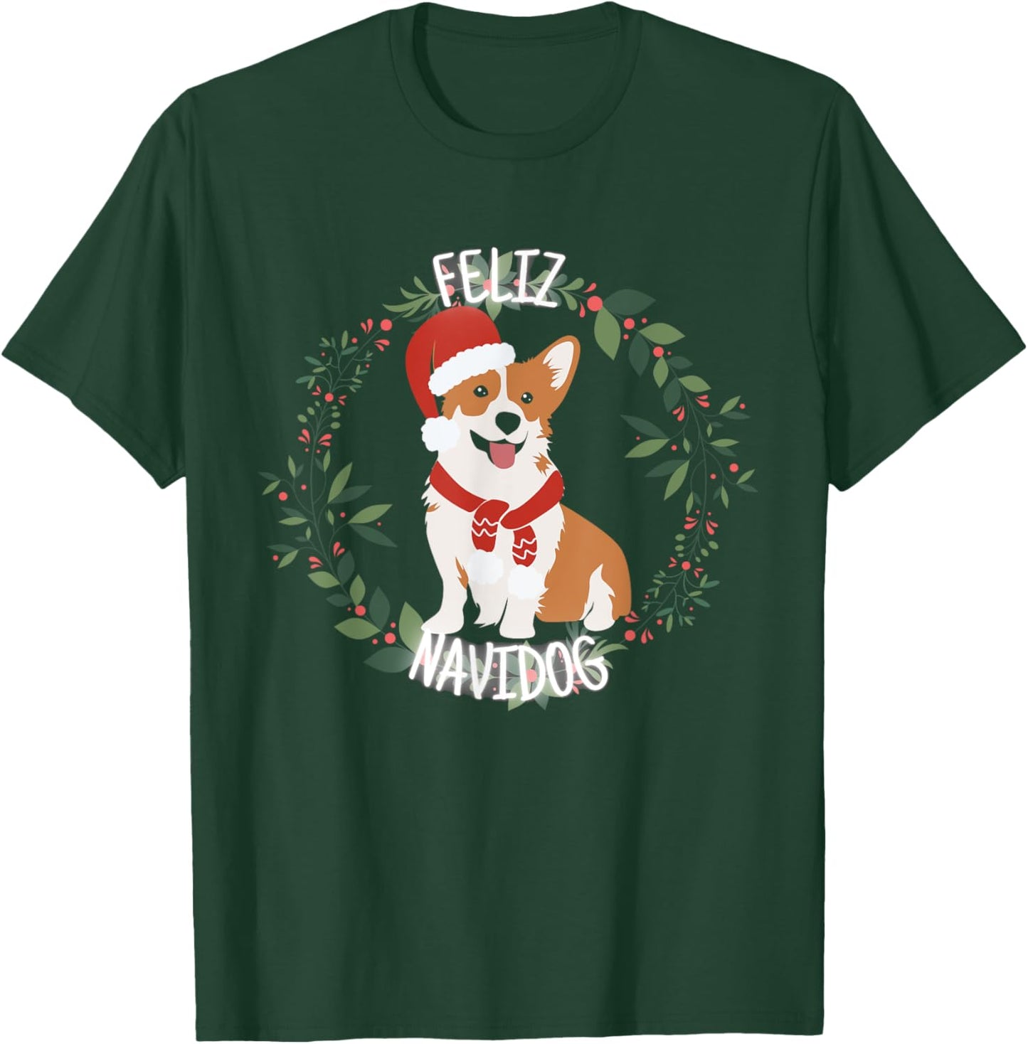 Feliz Navidog Corgi Christmas Dog Lover Funny T-Shirt - T-Shirt | Forest