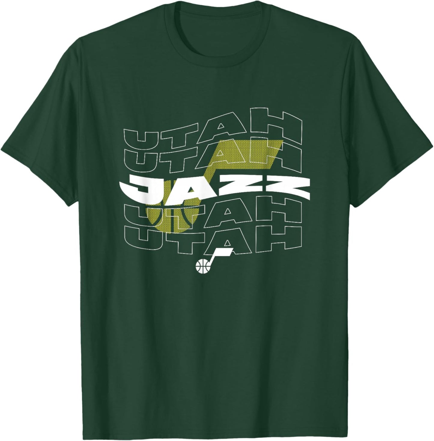 NBA Utah Jazz Wave Outline Team Logo T-Shirt - T-Shirt | Forest