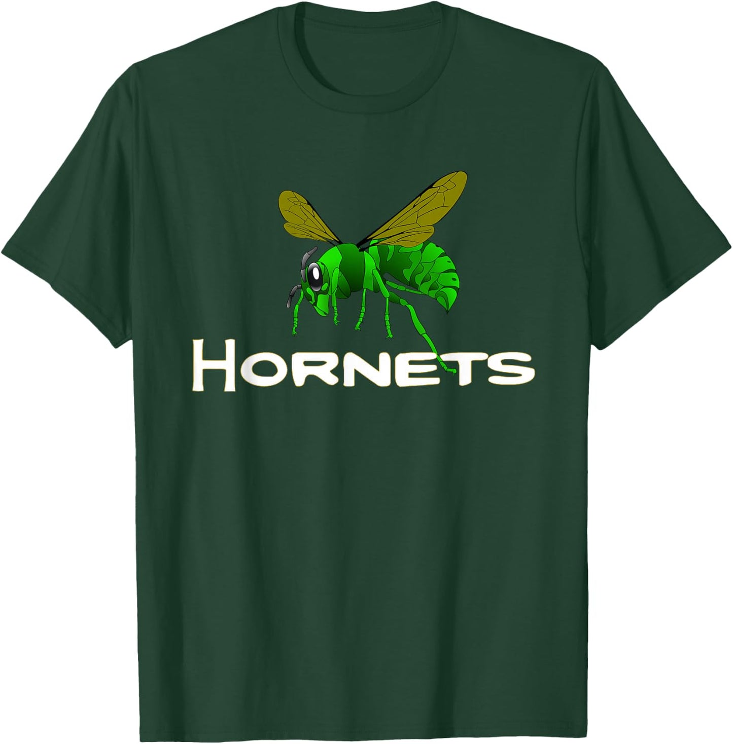 Go Green Hornets Football Baseball Basketball Cheer Team Fan T-Shirt - T-Shirt | Forest