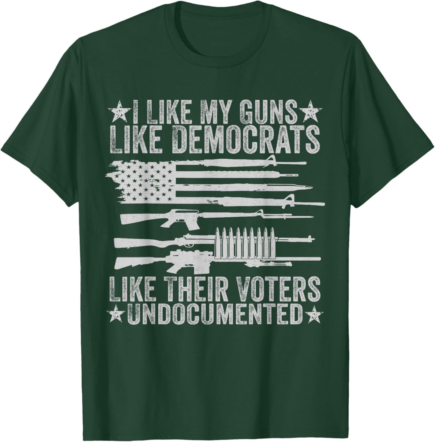 USA Flag I Like My Guns Like Democrats Like Their Voters Men T-Shirt - T-Shirt | Forest