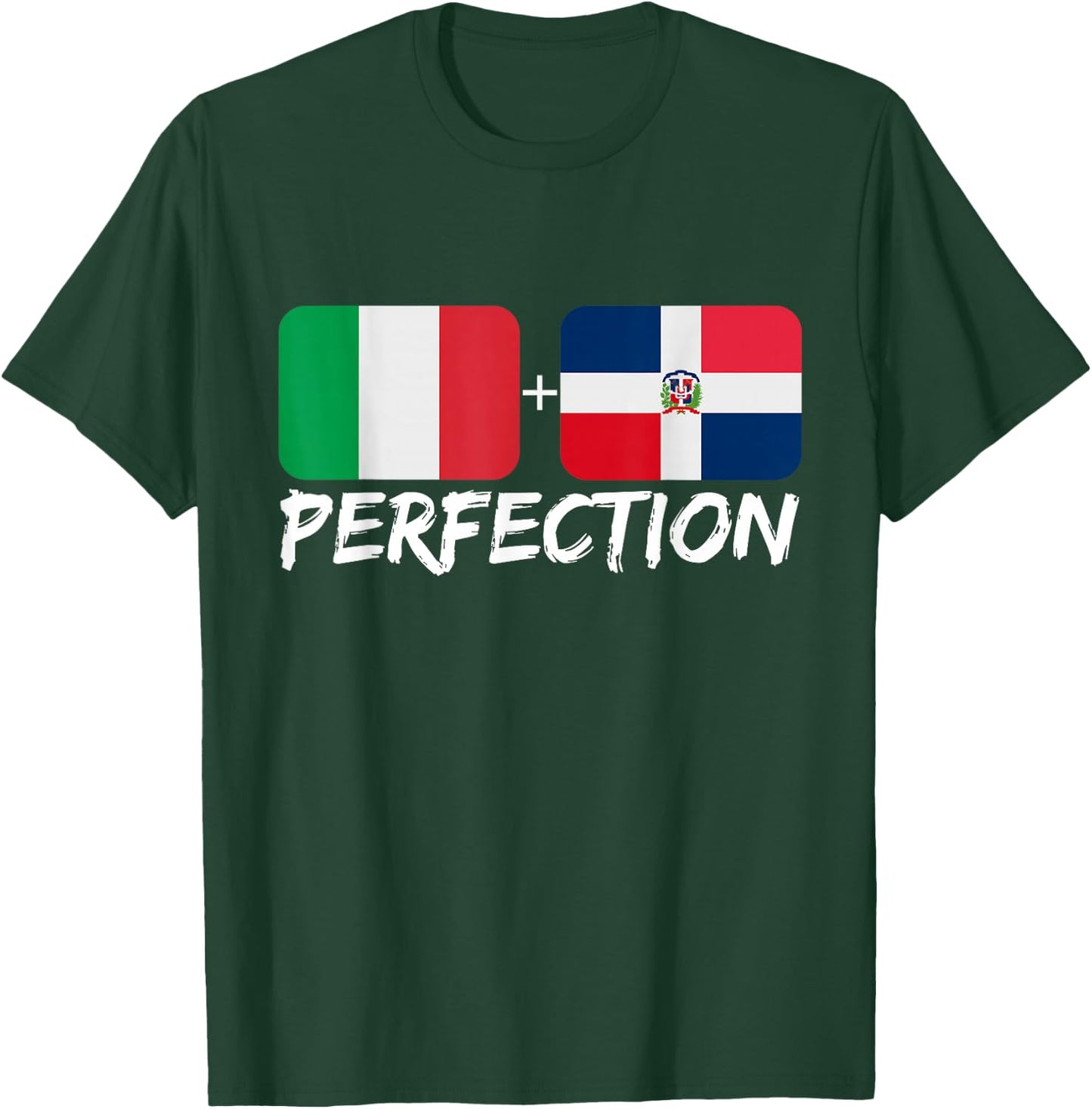 Italian Plus Dominican Perfection Heritage Flag T-Shirt - T-Shirt | Forest