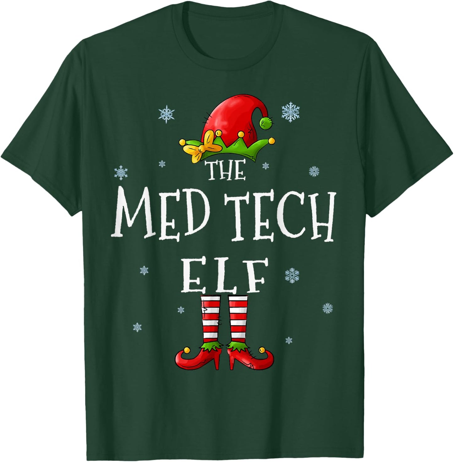 The Med Tech Elf Squad Funny Xmas Groupe Matching Christmas T-Shirt - T-Shirt | Forest