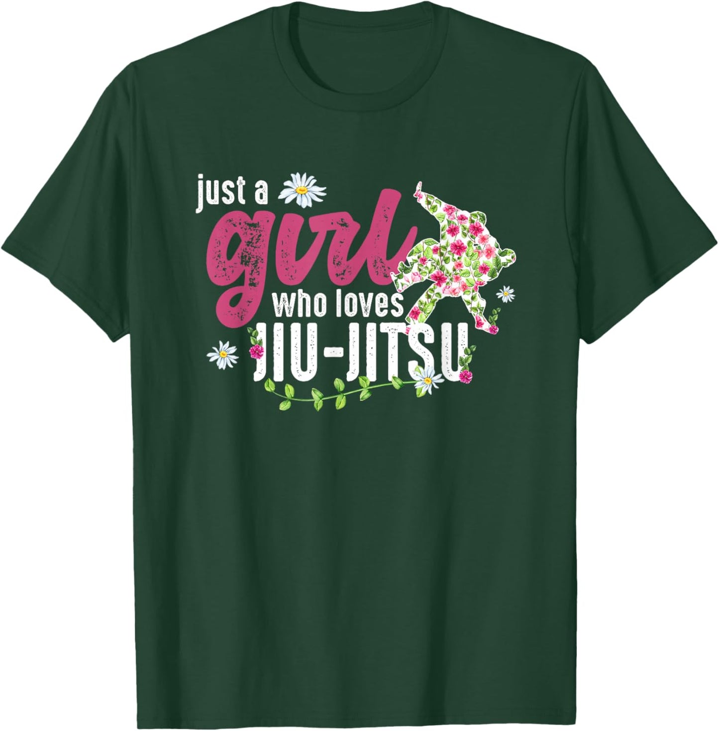 Just A Girl Who Loves Jiu-Jitsu - Jiu-Jitsu Fighter T-Shirt - T-Shirt | Forest