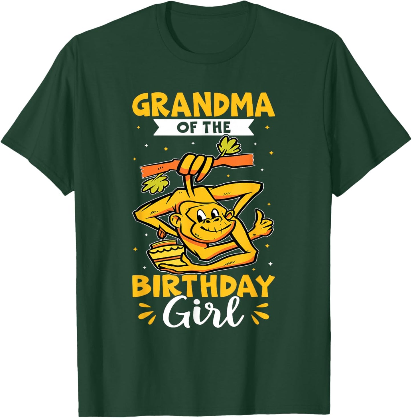 Grandma Of The Birthday Girl Monkey T-Shirt - T-Shirt | Forest