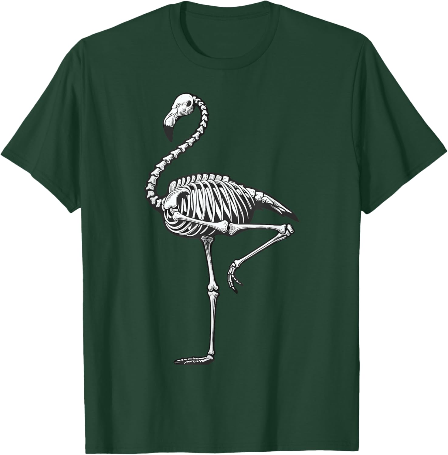 Skeleton Flamingo Halloween T-Shirt - T-Shirt | Forest