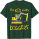 This Kid Loves Diggers Tractor Excavator Bulldozer Machine T-Shirt - T-Shirt | Forest