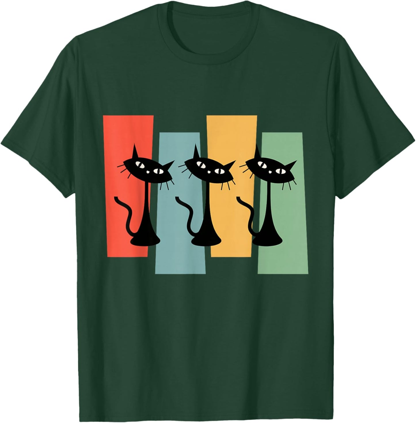Cats Midcentury Retro Atomic Age Mid Century Geometric Style T-Shirt - T-Shirt | Forest