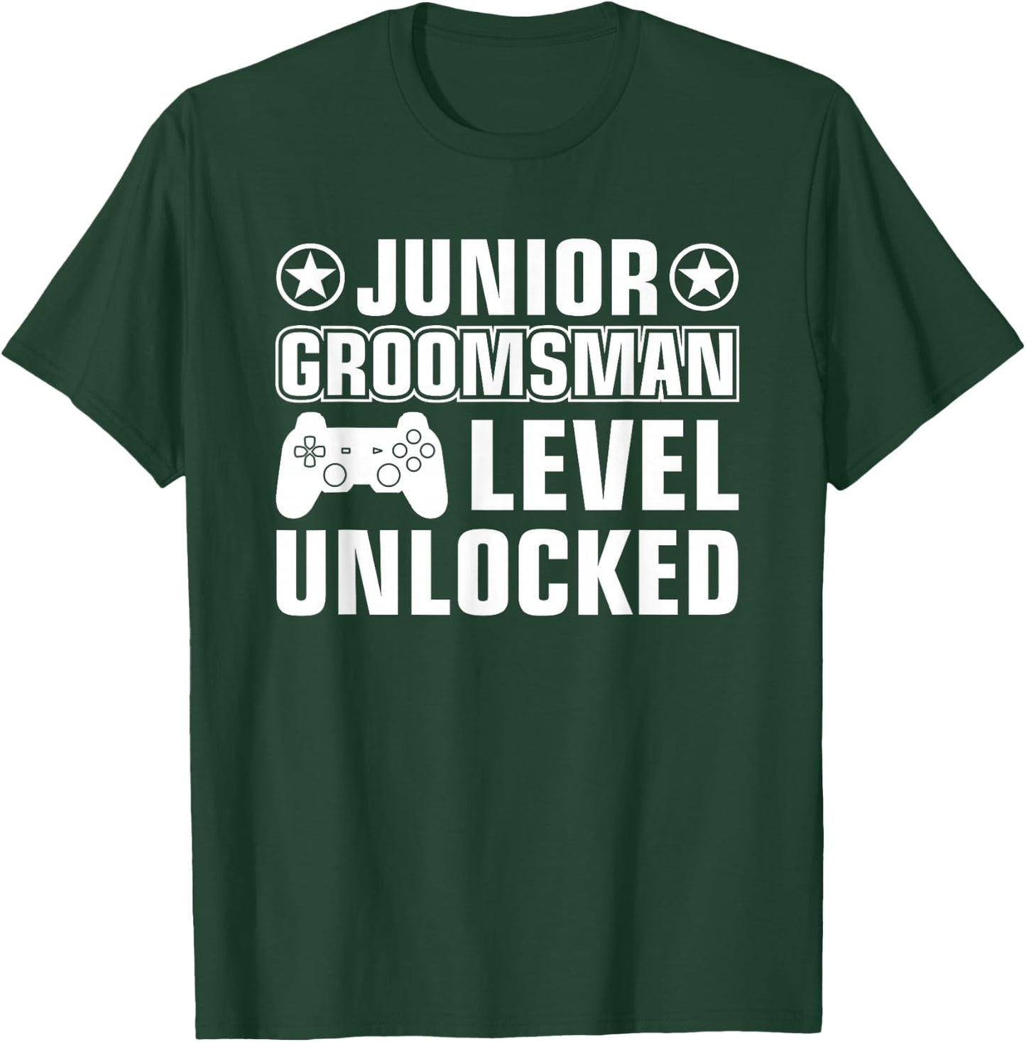 Junior Groomsman Gaming Video Gamer Wedding Party Rehearsal T-Shirt - T-Shirt | Forest