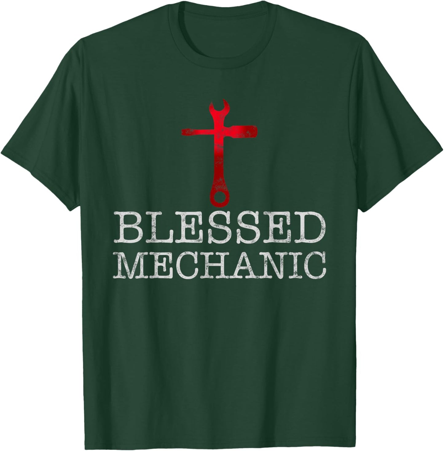 Blessed Mechanic Funny Christian Mechanic gift T-Shirt - T-Shirt | Forest