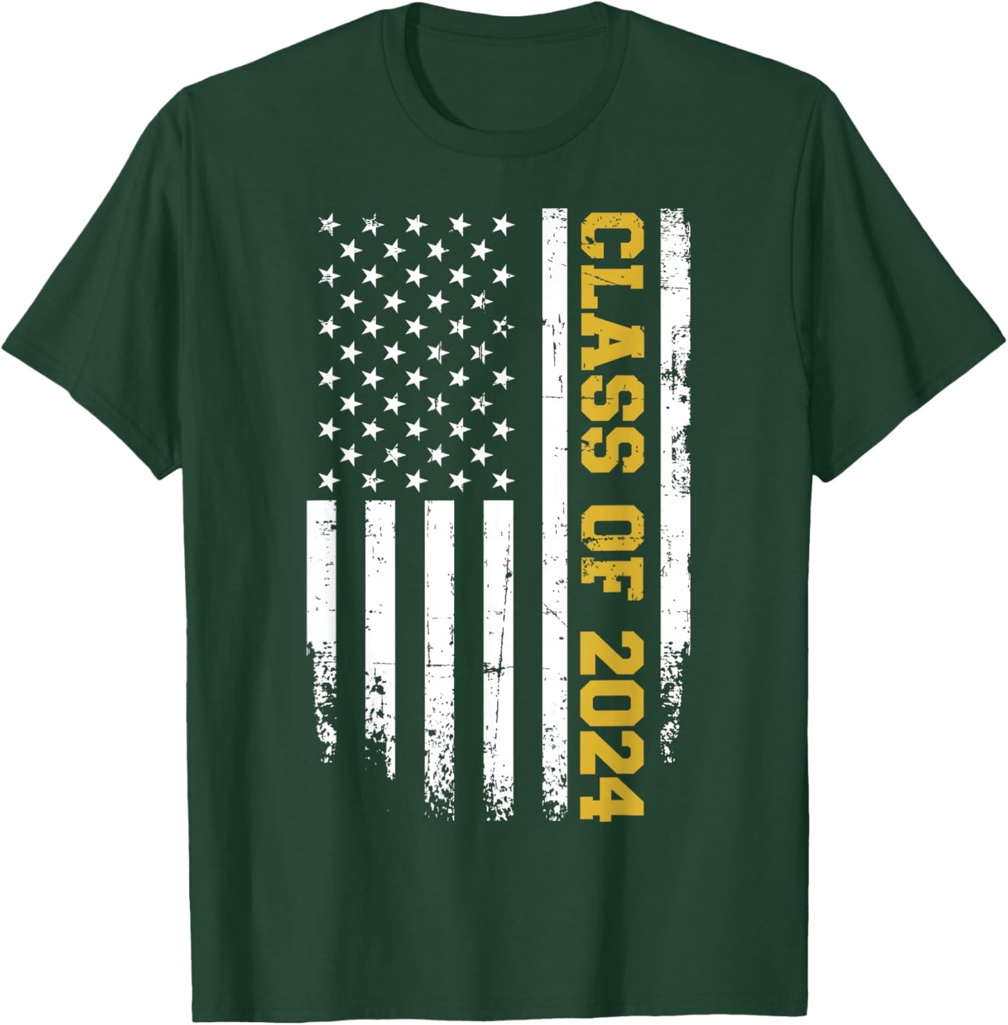 Class of 2024 graduation us vintage flag T-Shirt - T-Shirt | Forest
