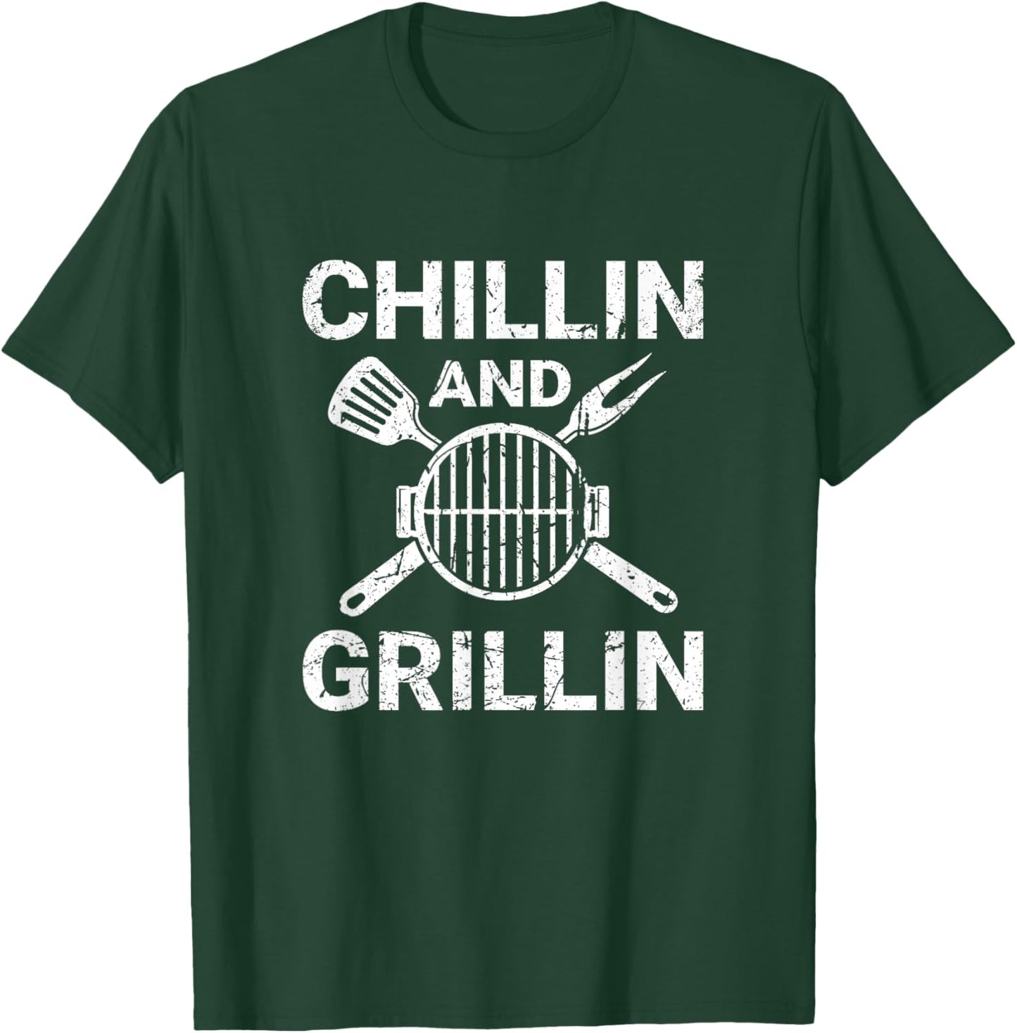 Vintage Chilling and Grilling Cookout BBQ T-Shirt - T-Shirt | Forest