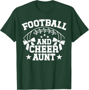 Football And Cheer Aunt Of A Cheerleader & Football Player T-Shirt - T-Shirt | Forest