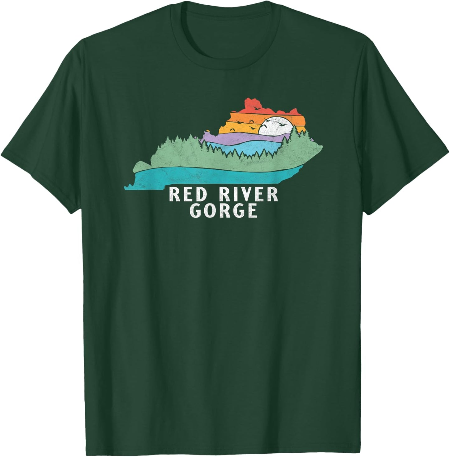 Red River Gorge Kentucky Outdoors State Nature Retro T-Shirt - T-Shirt | Forest