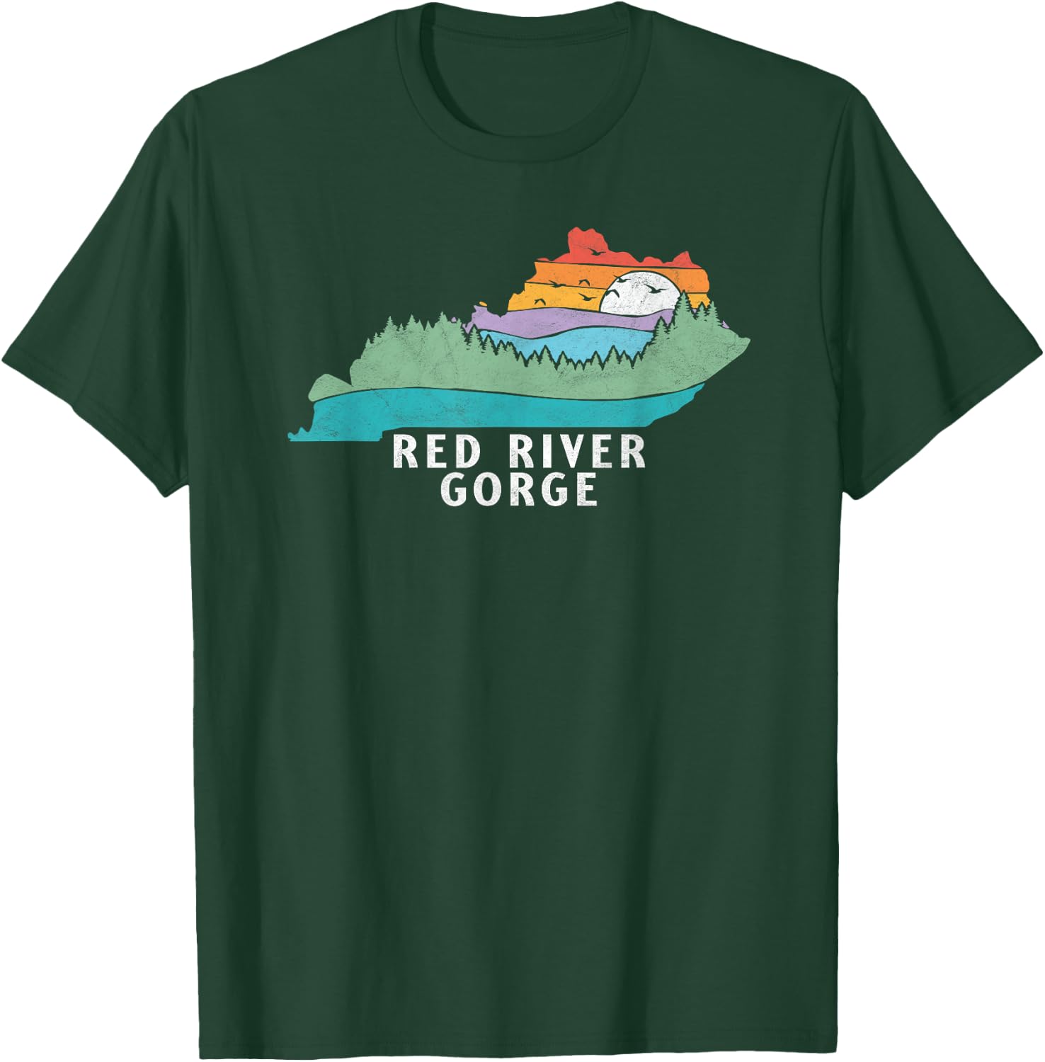 Red River Gorge Kentucky Outdoors State Nature Retro T-Shirt - T-Shirt | Forest
