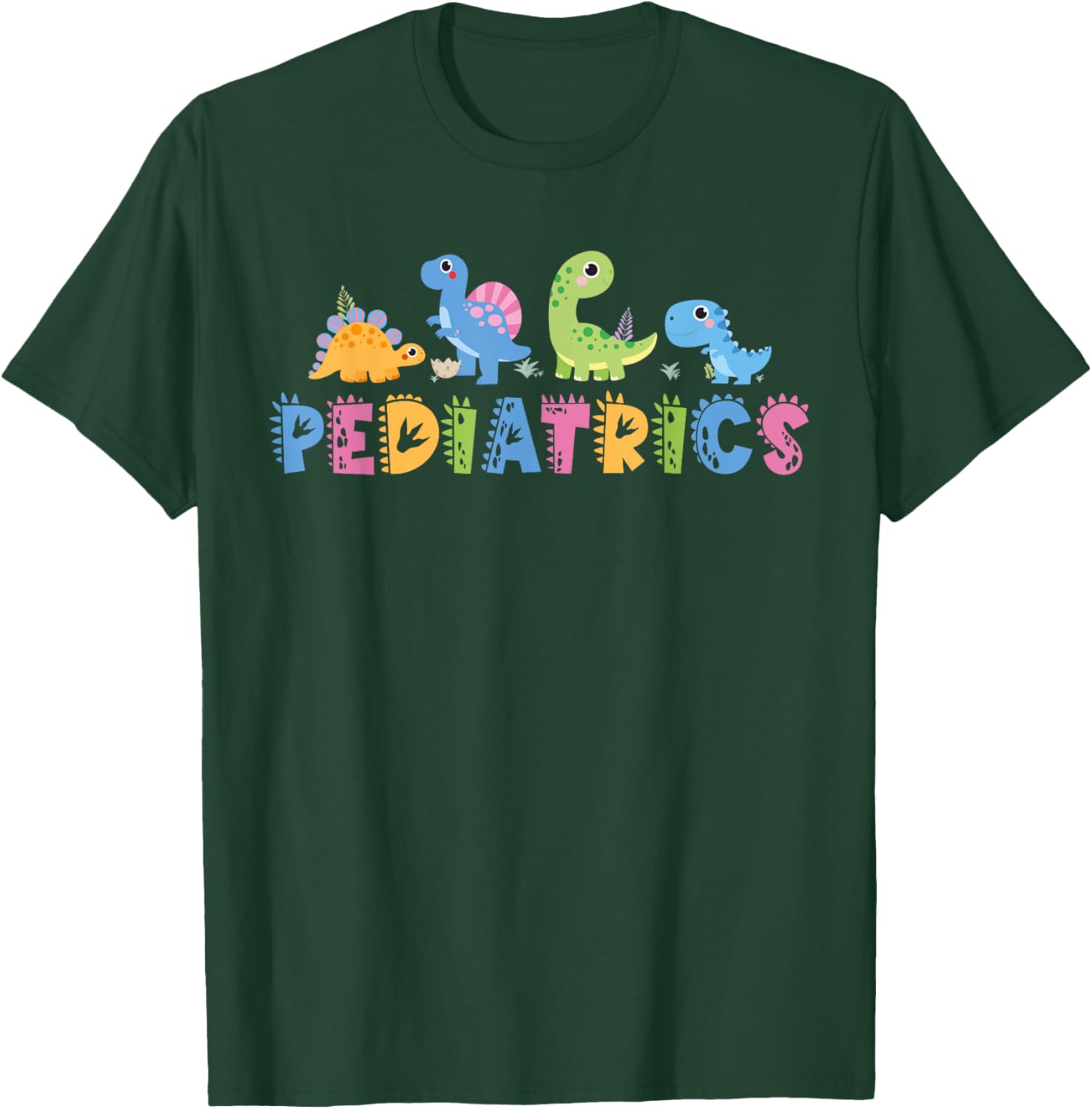 Pediatrics Pediatric Squad Nurse Dinosaur Cute Peds Animal T-Shirt - T-Shirt | Forest