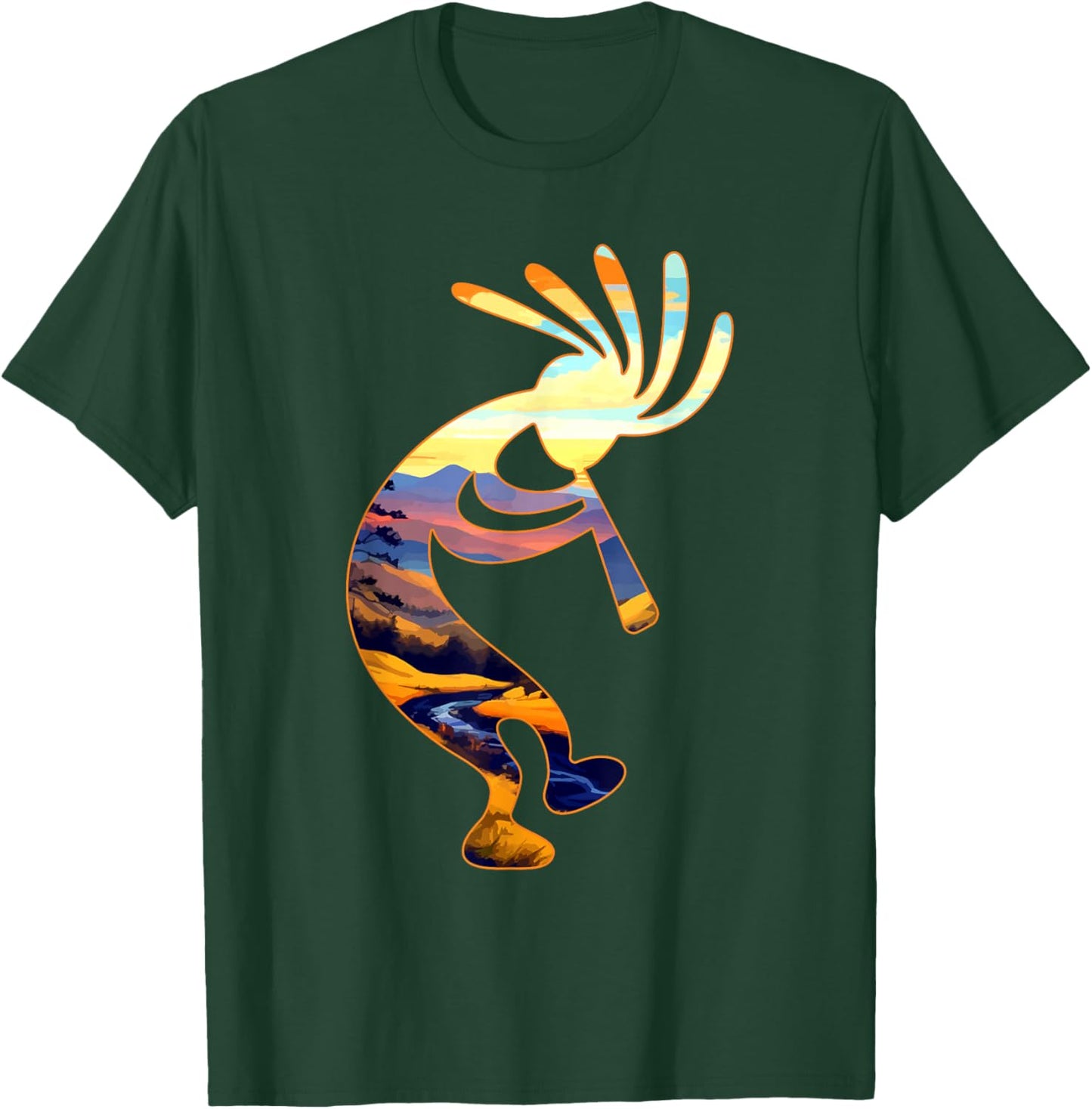 Dancing Kokopelli Southwestern USA Symbol T-Shirt - T-Shirt | Forest