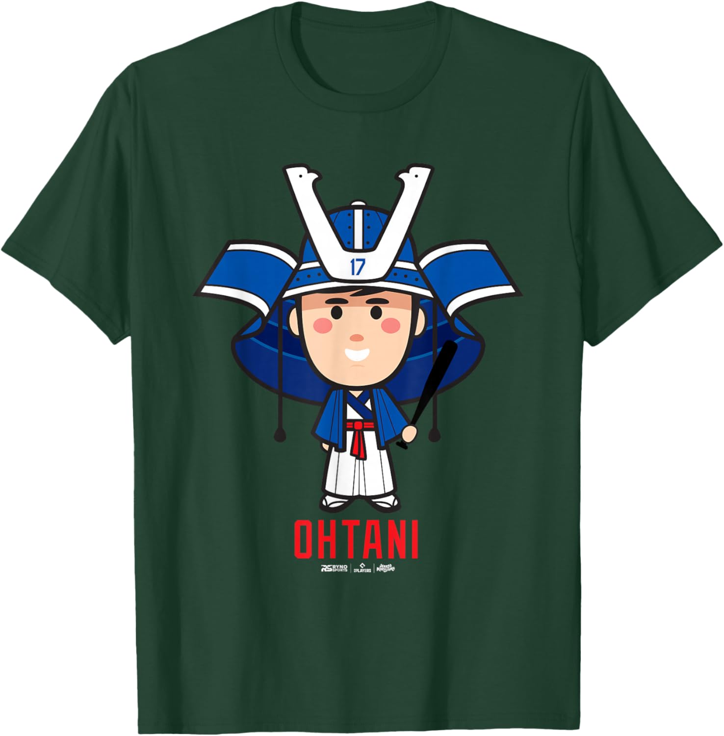 Shohei Ohtani Los Angeles Baseball Samurai (English) MLBPA T-Shirt - T-Shirt | Forest