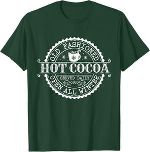 Retro North Pole Old Fashioned Hot Cocoa Coffee Merry Xmas T-Shirt - T-Shirt | Forest