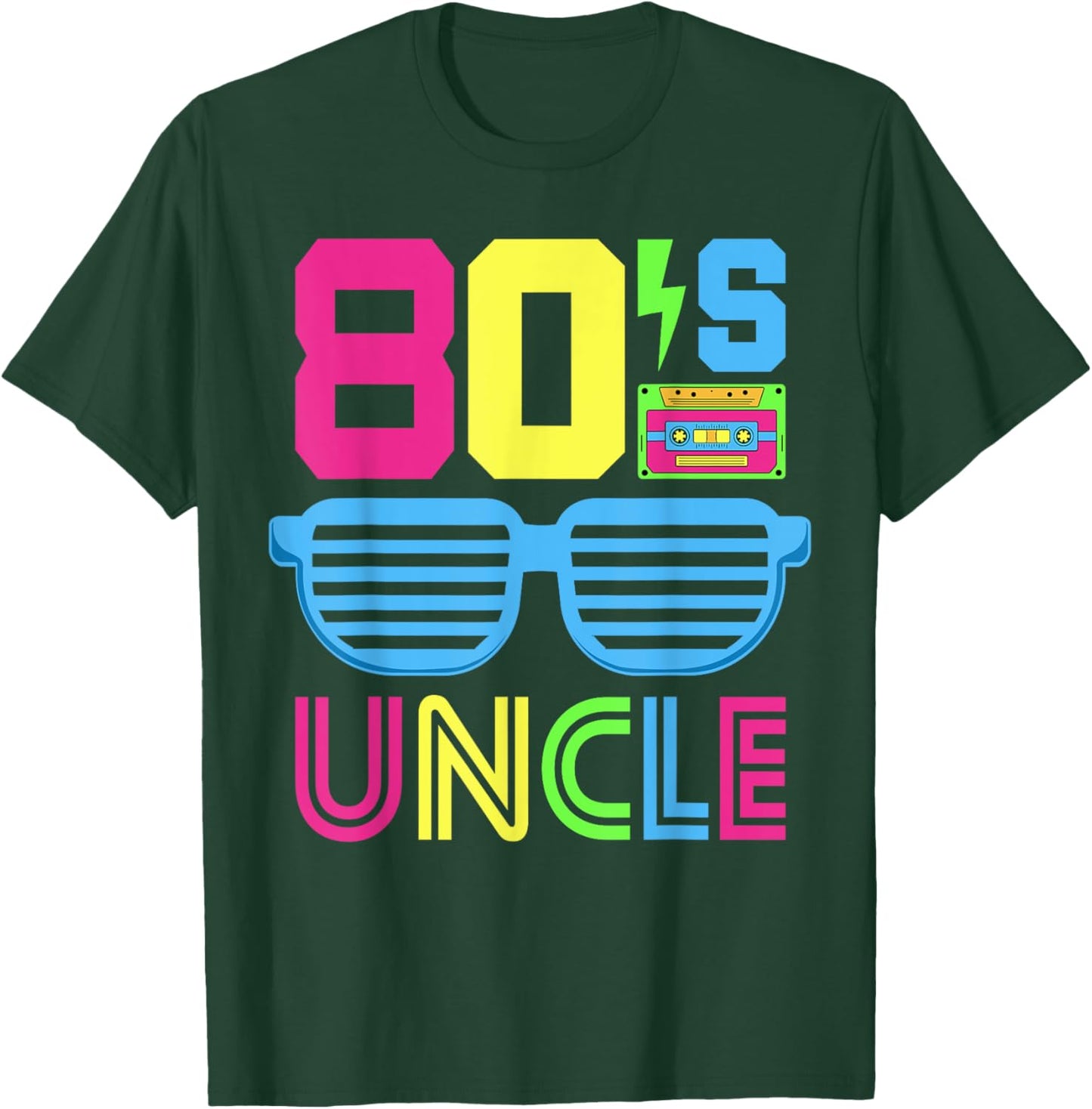 1980s Themed Party Costume Eighties Theme Outfit 80's Uncle T-Shirt - T-Shirt | Forest
