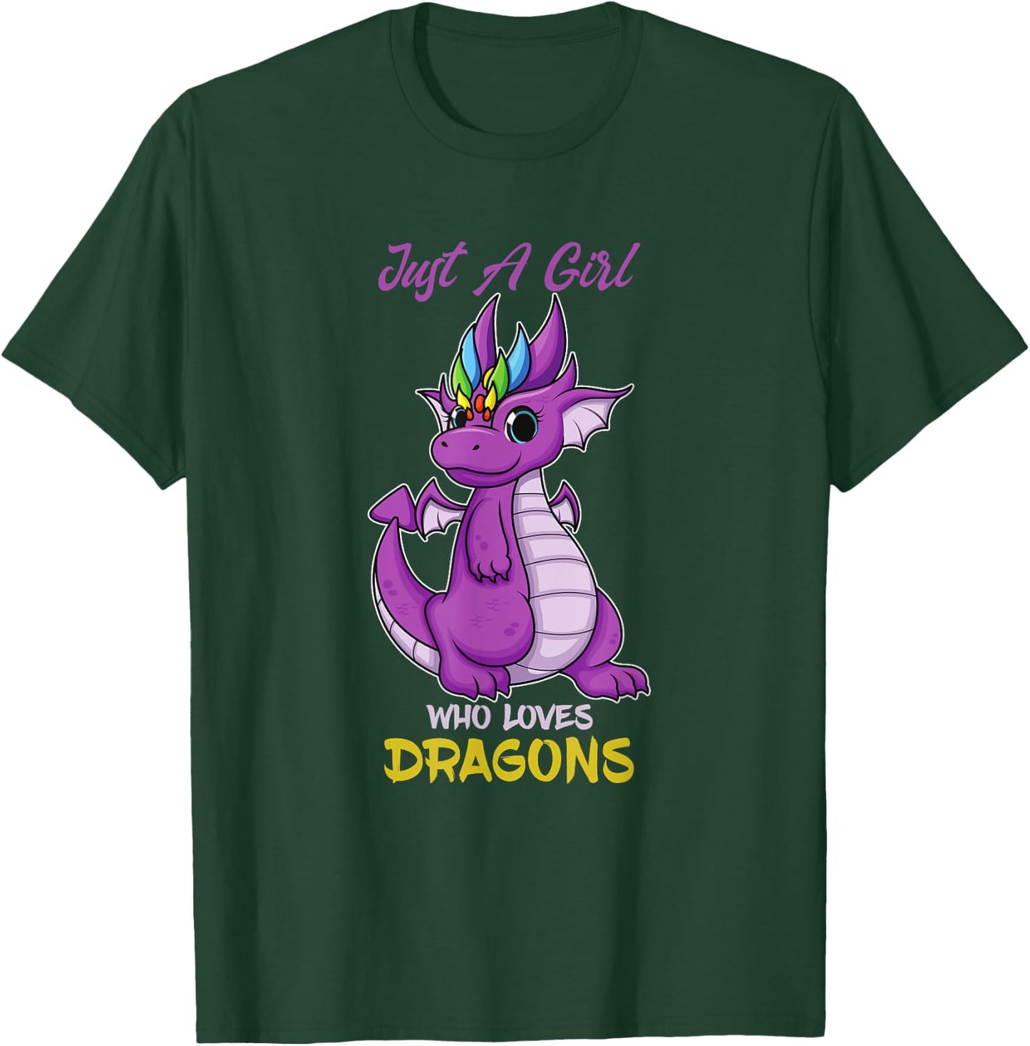 Just A Girl Loves Dragons Girls Dragon Kids Pyjamas T-Shirt - T-Shirt | Forest