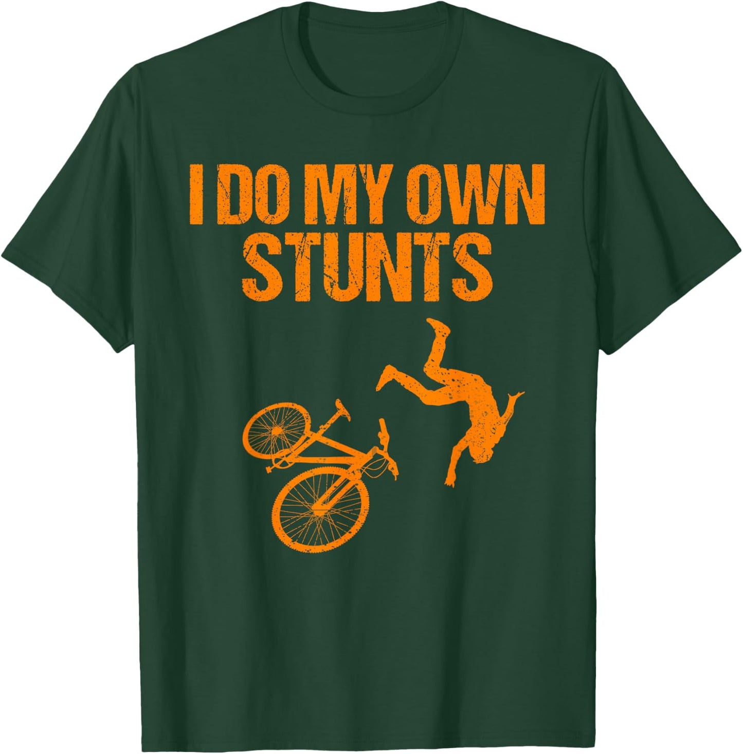 Funny I Do My Own Stunts Gift | Cute Mountain Biker For Kids T-Shirt - T-Shirt | Forest