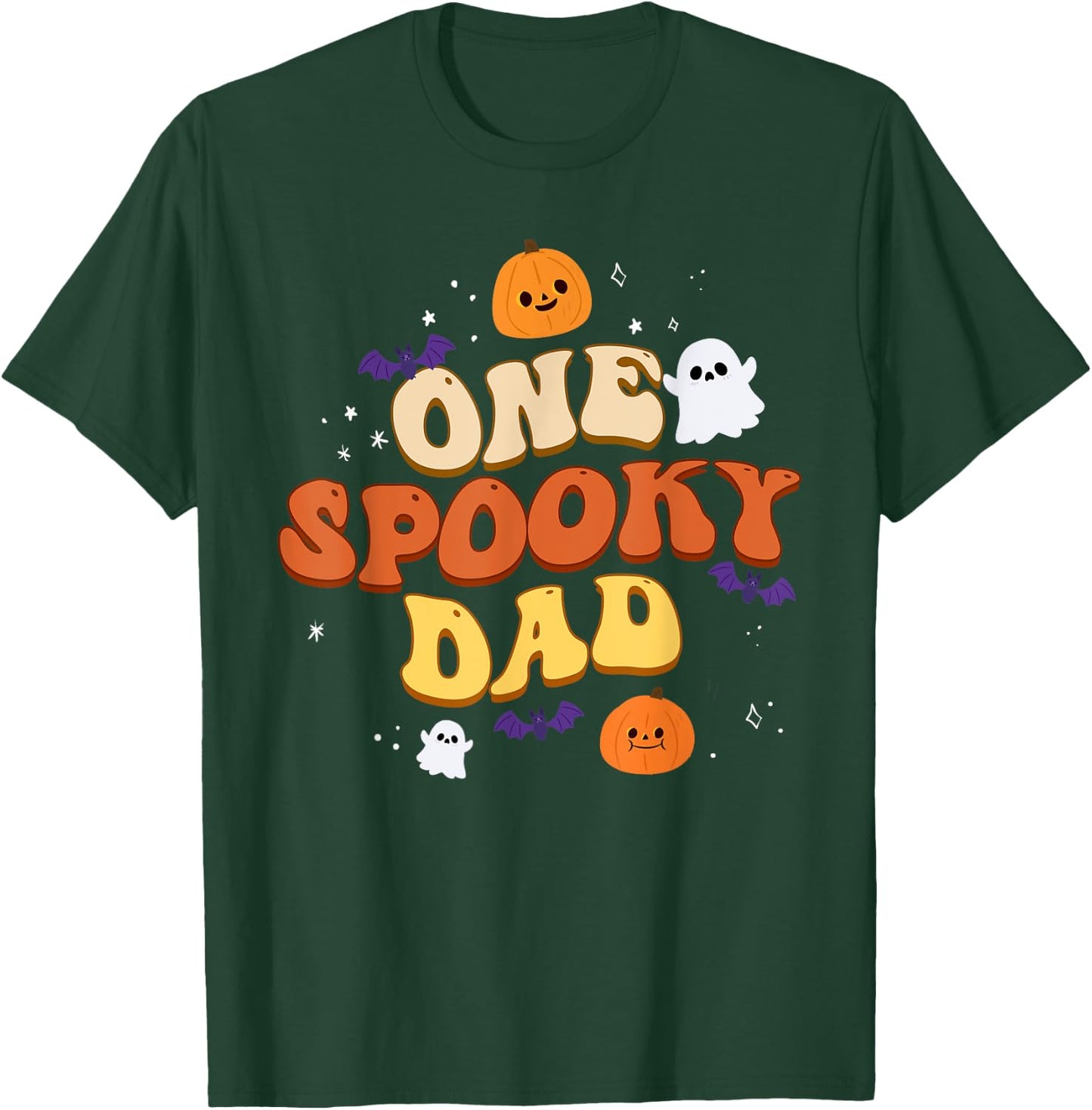 One Spooky Dad Boo Halloween Cute Family Matching Group T-Shirt - T-Shirt | Forest