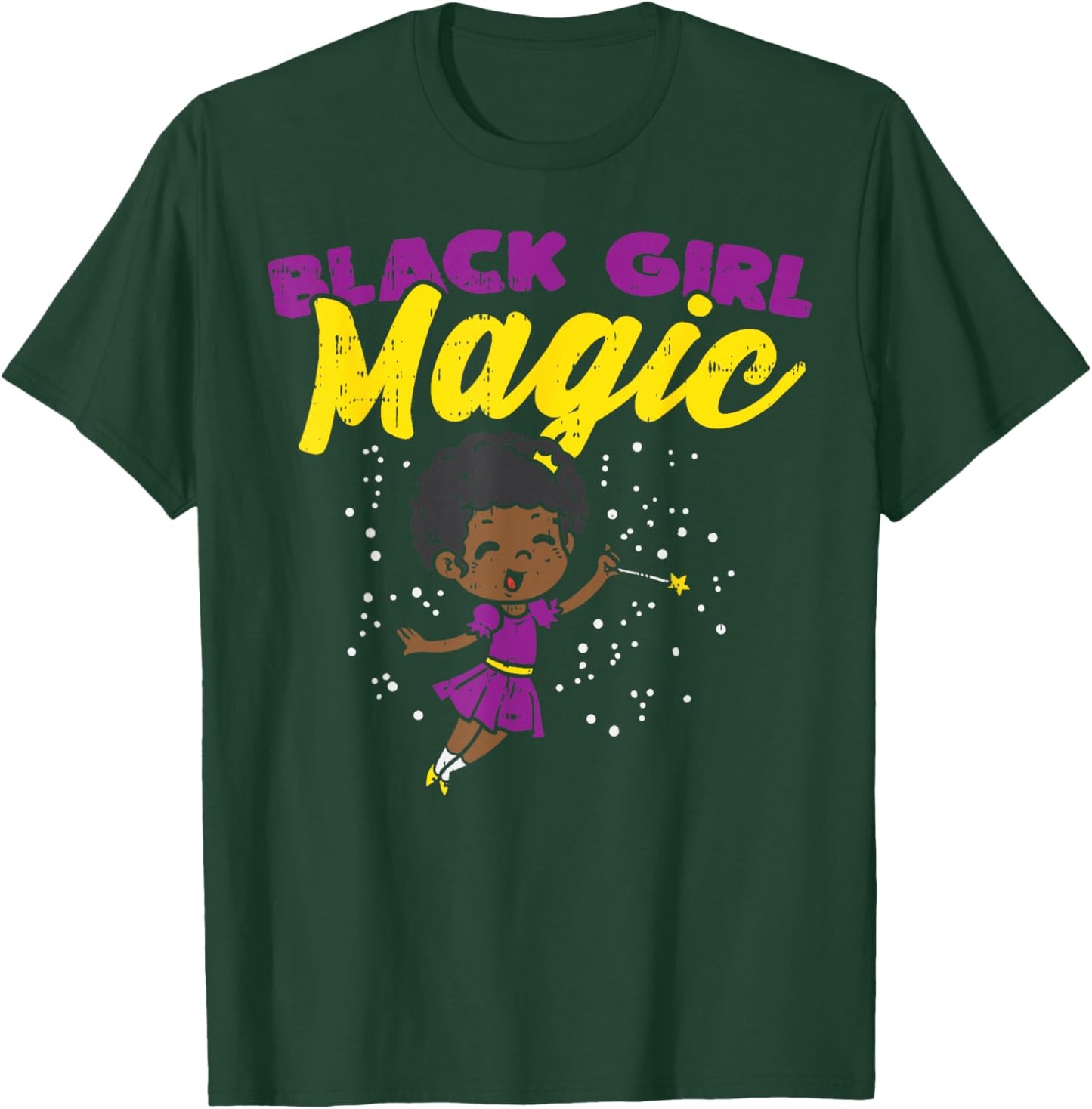 Black Girl Magic Fairy Black Pride African Melanin BLM Women T-Shirt - T-Shirt | Forest