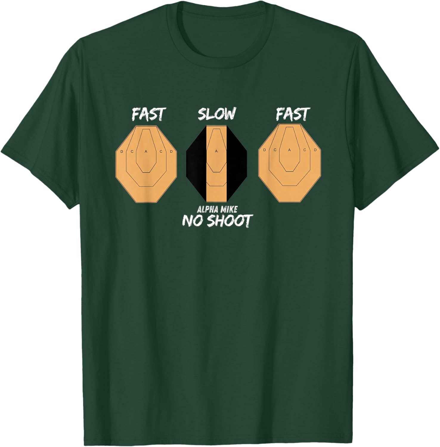 IPSC USPSA Three Target Alpha Mike No Shoot Competiton T-Shirt - T-Shirt | Forest