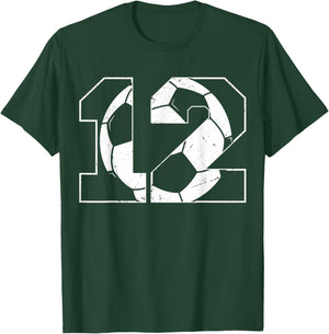 12th Birthday Boy Soccer Player Football 12 Years Old T-Shirt - T-Shirt | Forest