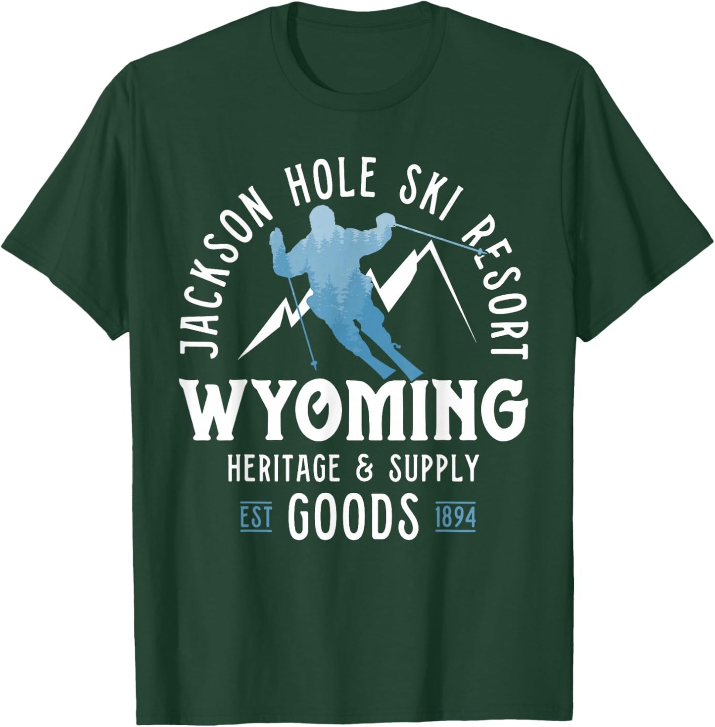 Jackson Hole Ski Resort Winter Snowboard Wyoming Vacation T-Shirt - T-Shirt | Forest