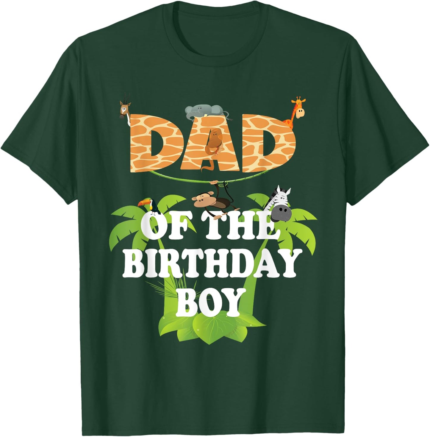 Dad Of The Birthday Boy Zoo Theme Animal Party T-Shirt - T-Shirt | Forest