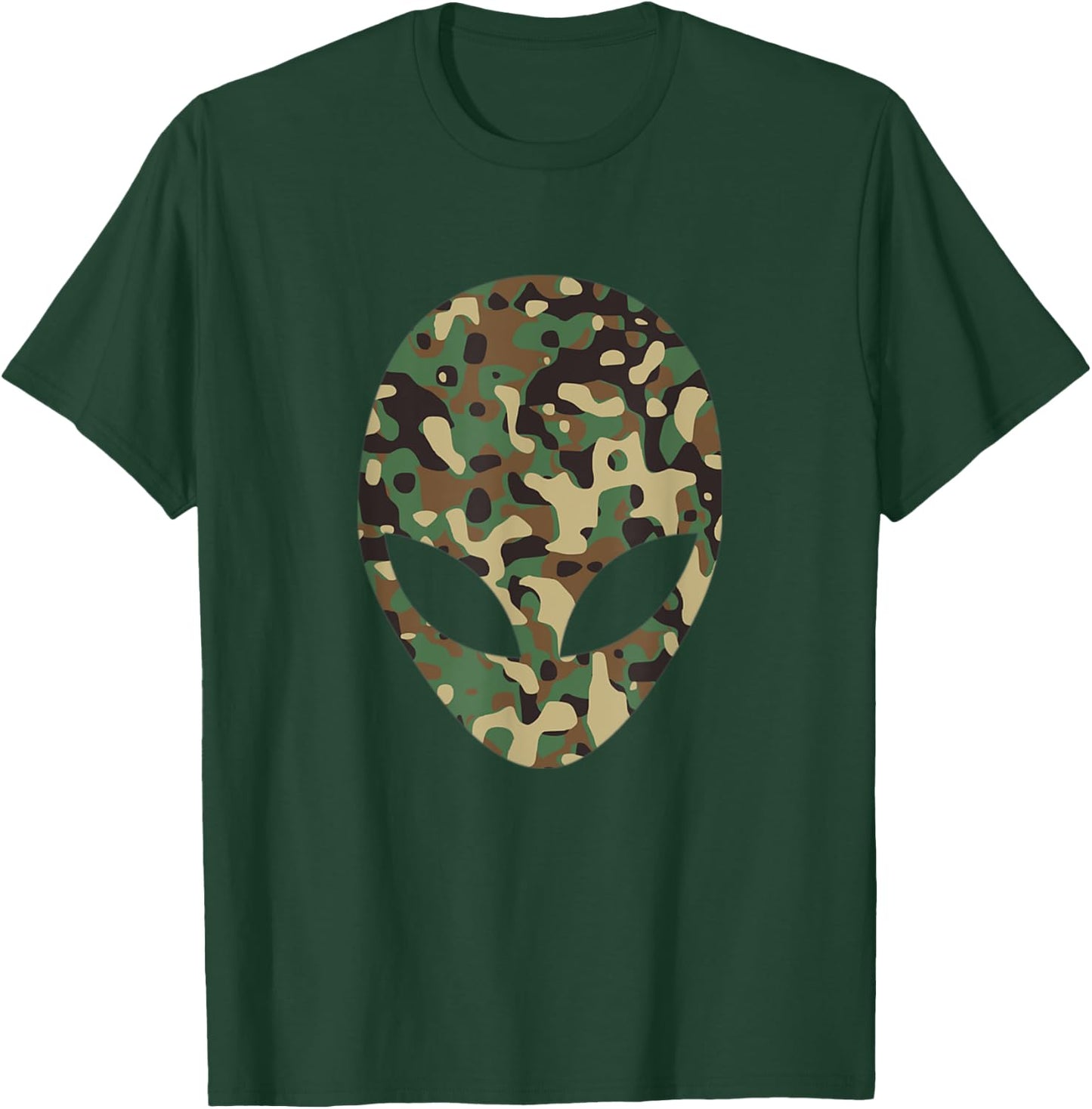 Alien Head Camouflage Alien T-Shirt - T-Shirt | Forest