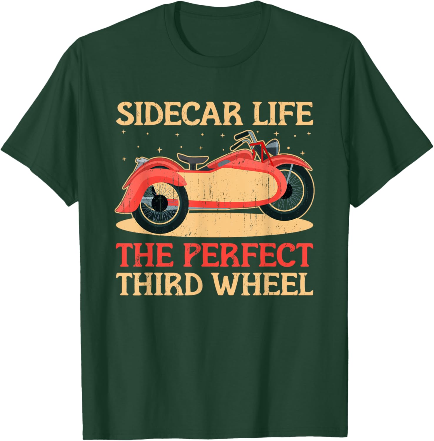 Sidecar Motorcycle Motorcyclist Bike Motorbike Sidecar Rider T-Shirt - T-Shirt | Forest