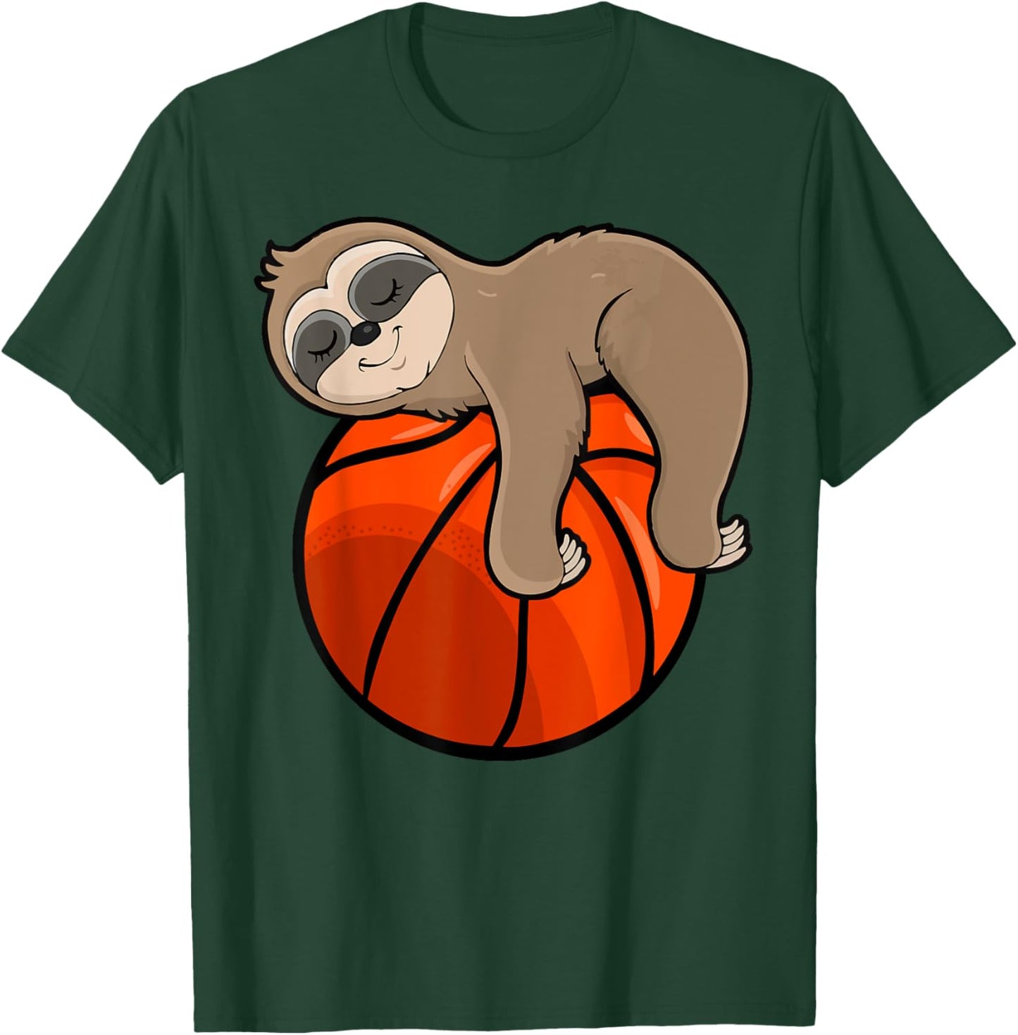 Sleeping Sloth in Basketball Pajamas Nightgown T-Shirt - T-Shirt | Forest