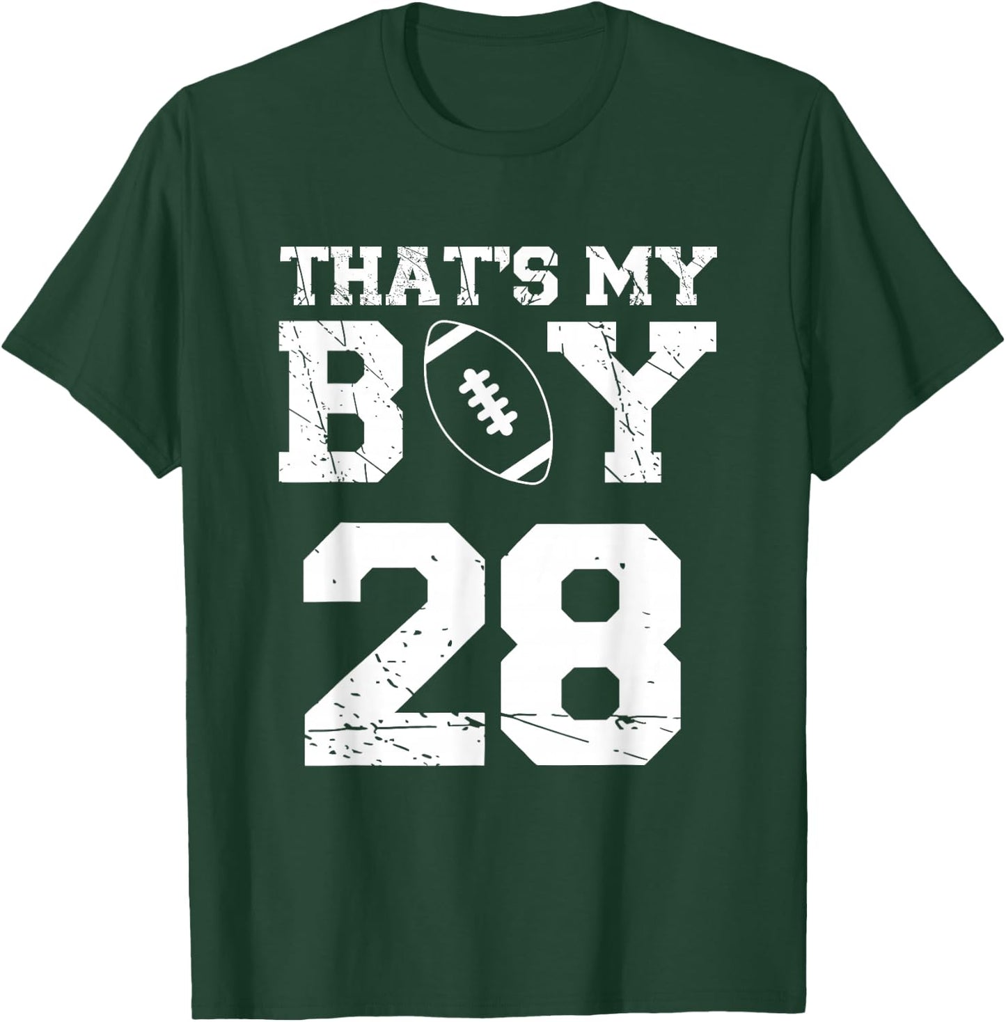 That's My Boy Football Number #28 T-Shirt - T-Shirt | Forest