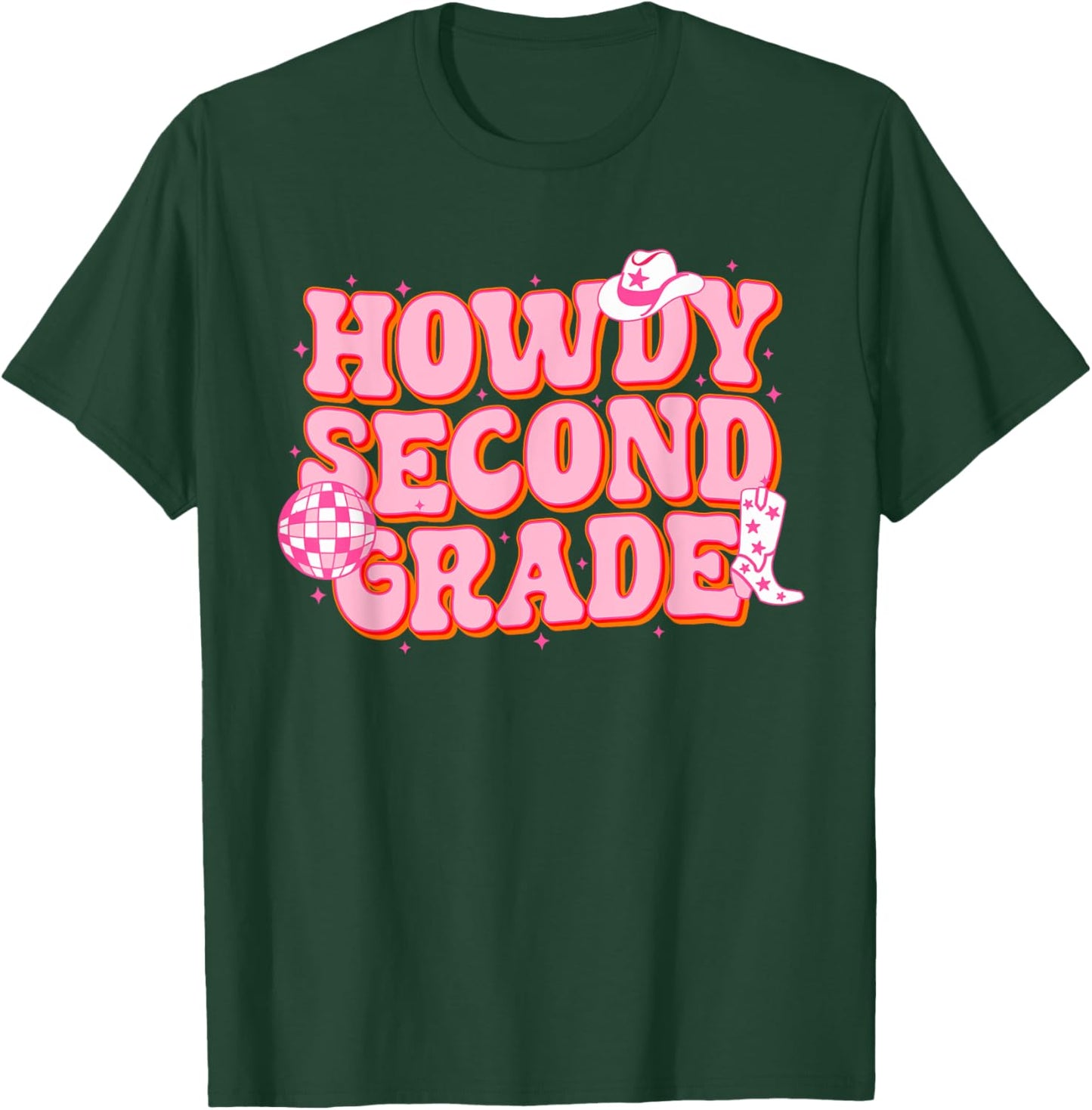 Howdy Second Grade Cowgirl Teacher 2nd Grade Back To School T-Shirt - T-Shirt | Forest