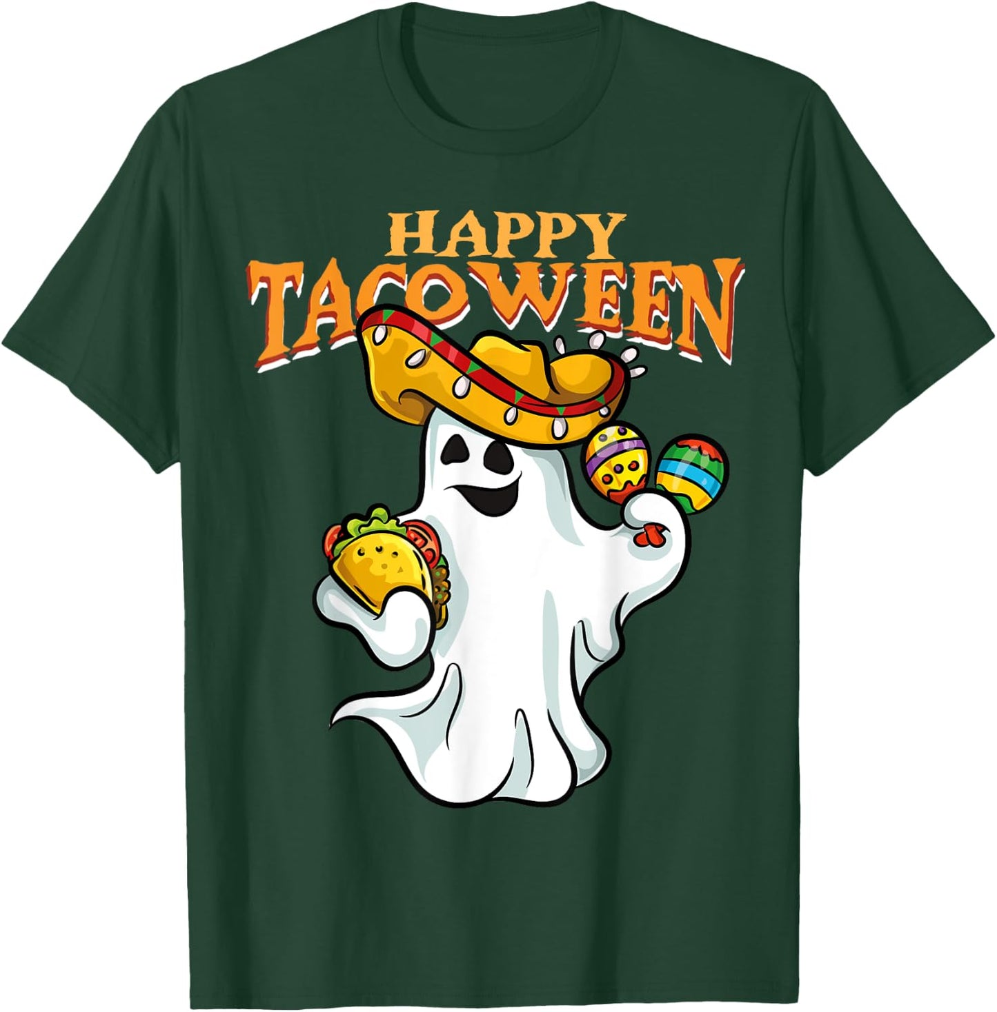 Tacoween Halloween Mexico Mexican Ghost Taco Costume T-Shirt - T-Shirt | Forest