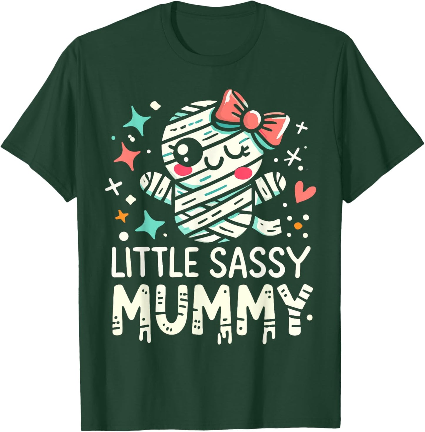 Kids Little Sassy Mummy Girl Cute Mummy Halloween Decor T-Shirt - T-Shirt | Forest