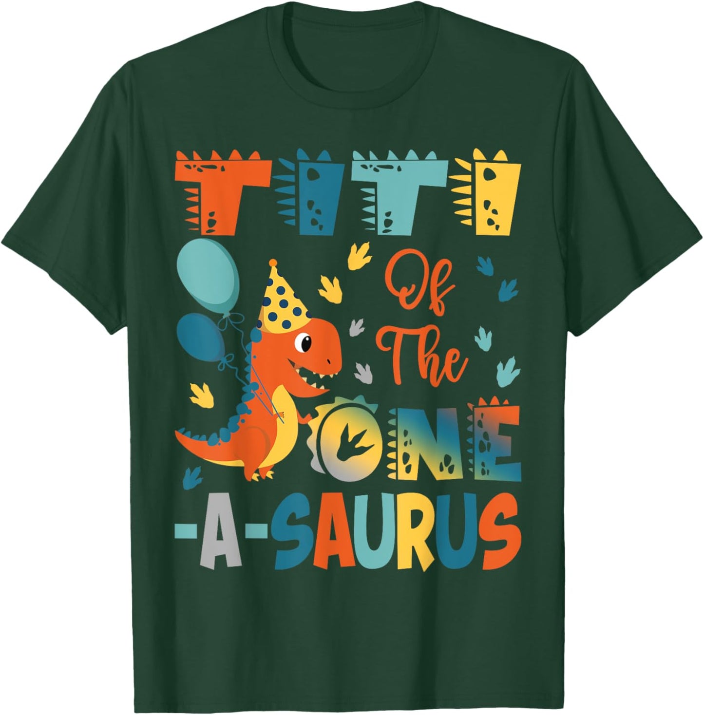 Titi Of The One-A-Saurus 2Nd Birthday Dinosaur Party T-Shirt - T-Shirt | Forest