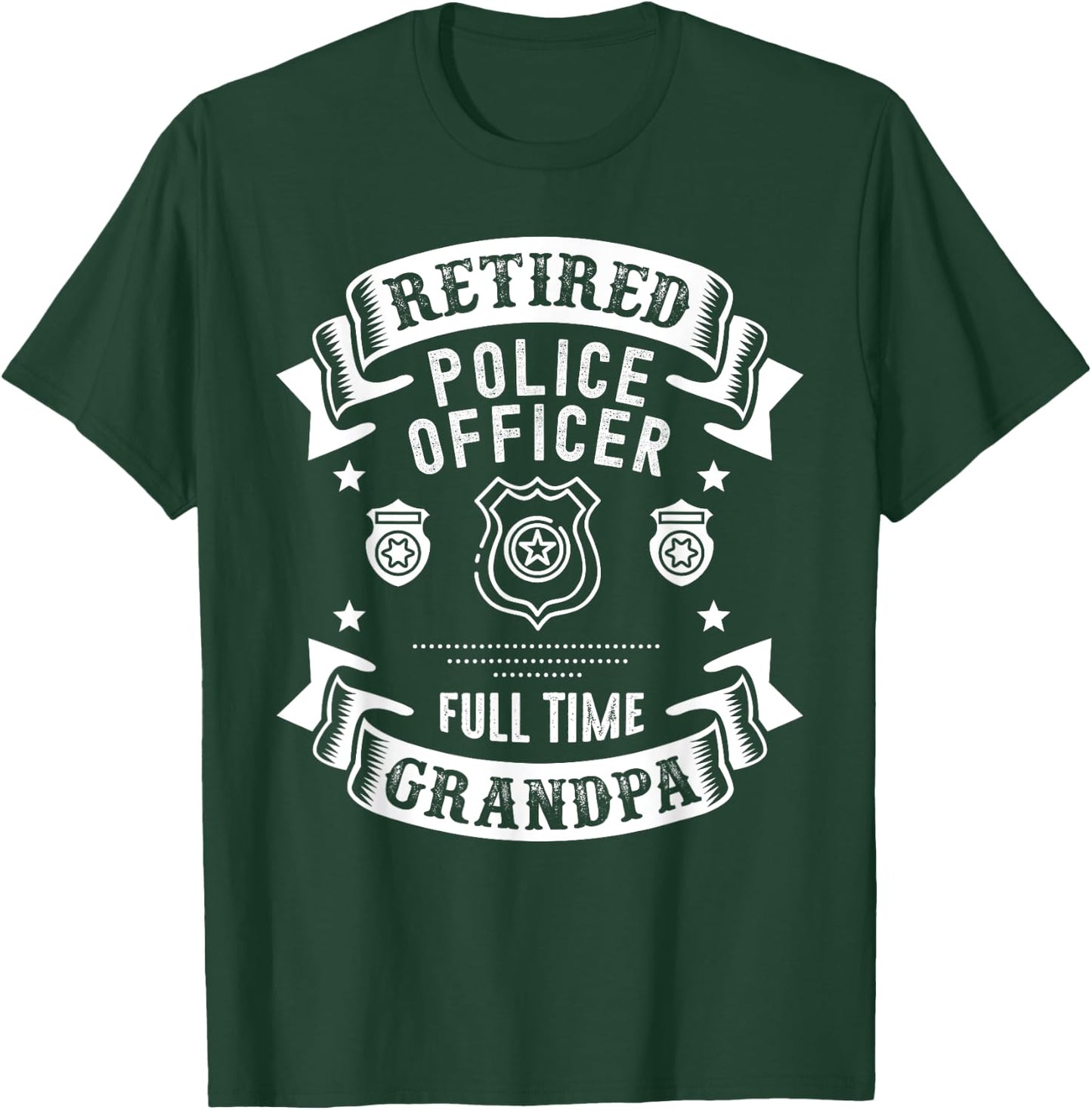 Retired Police Officer 2021 Retirement Gifts For Grandpa T-Shirt - T-Shirt | Forest
