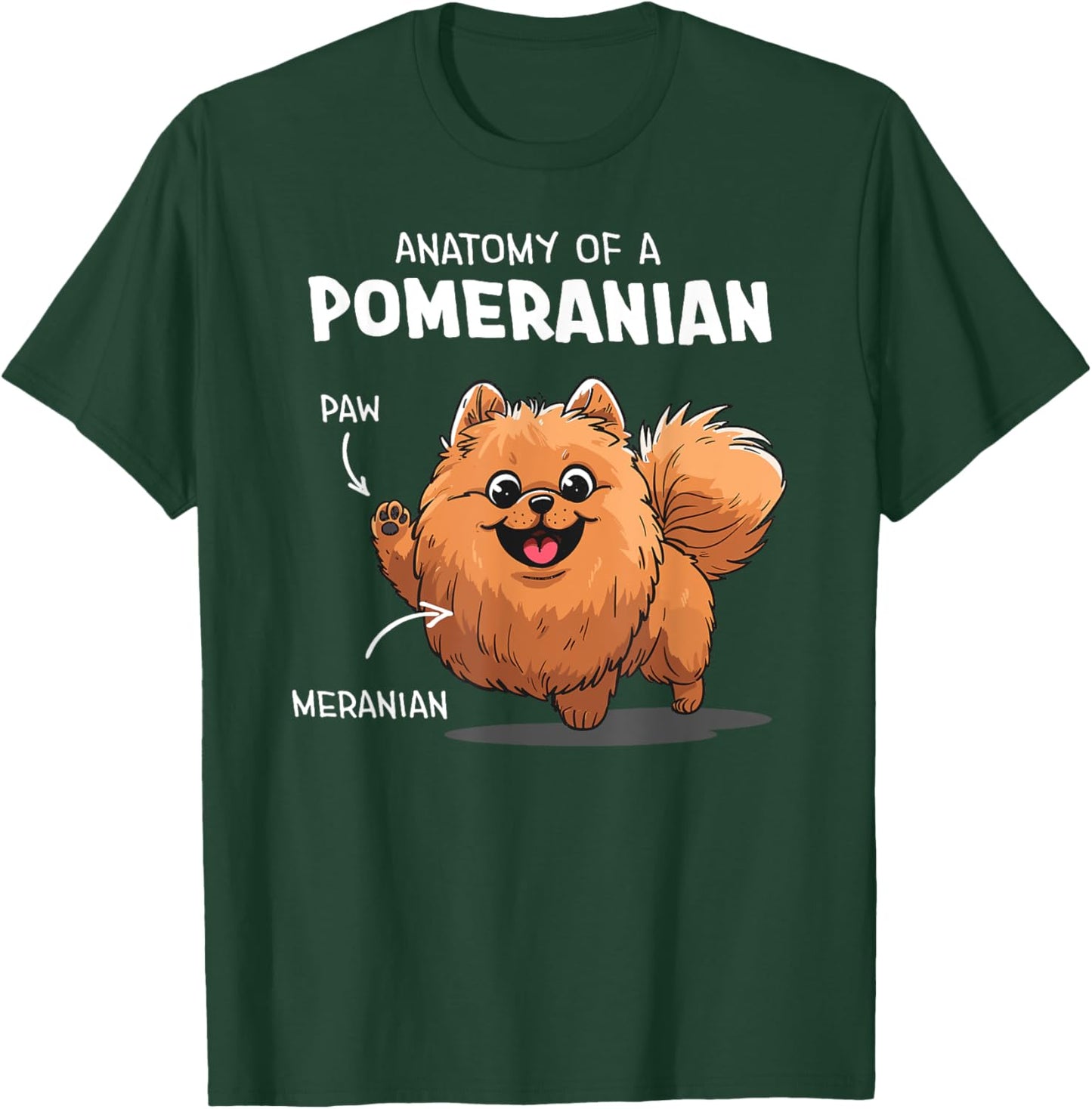 Funny Anatomy Of A Pomeranian Dog T-Shirt - T-Shirt | Forest