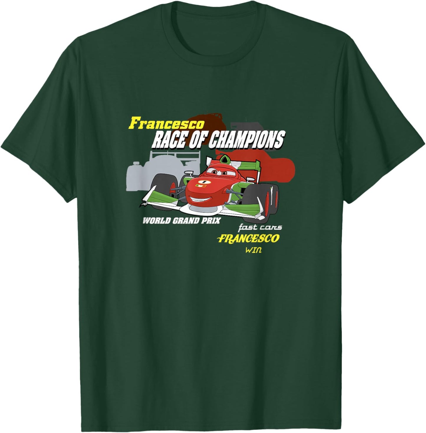Disney Pixar Cars 2 Francesco Bernoulli Race Of Champions T-Shirt - T-Shirt | Forest