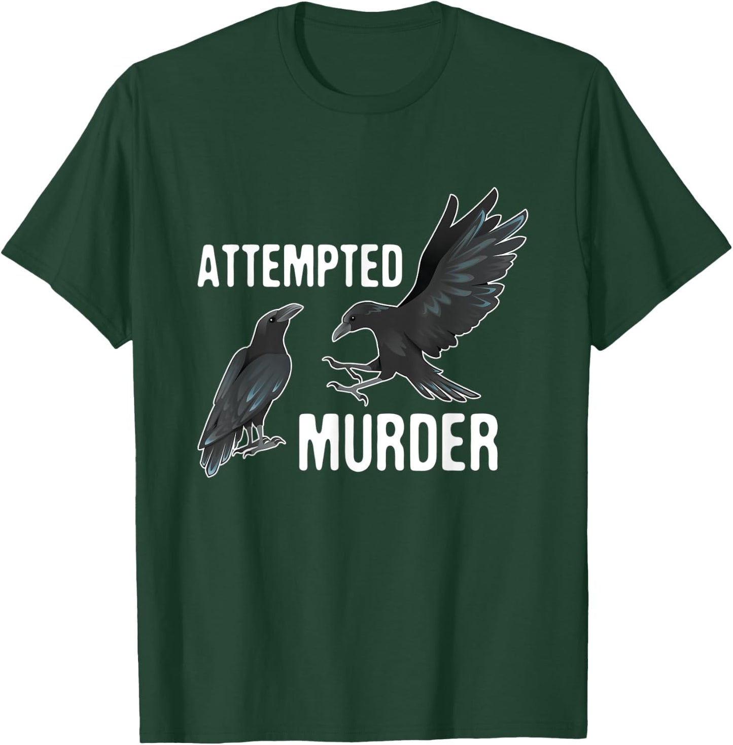 Vintage Attempted Murder Of Crows Bird Watcher Gift T-Shirt - T-Shirt | Forest
