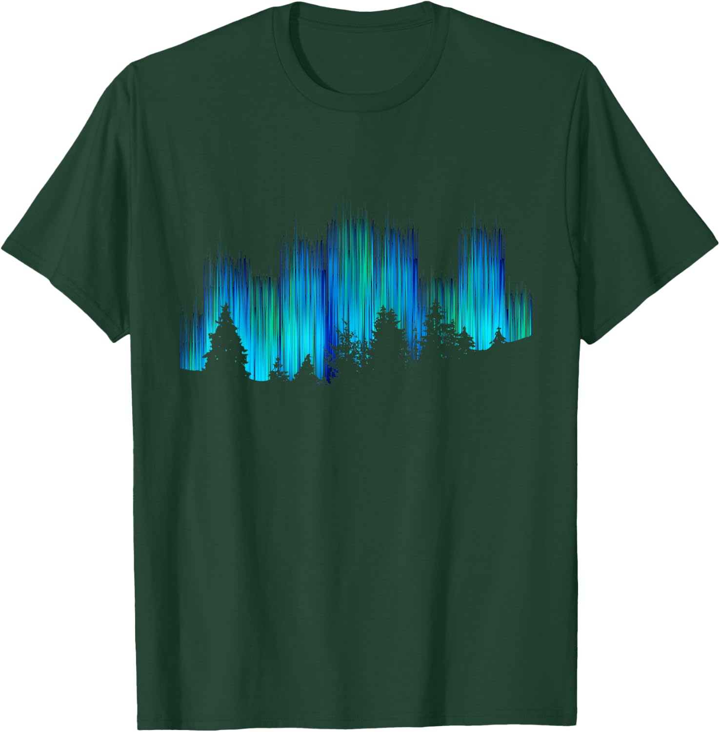 Northern Lights Aurora Borealis Island Holiday T-Shirt - T-Shirt | Forest