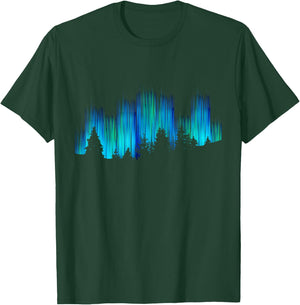 Northern Lights Aurora Borealis Island Holiday T-Shirt - T-Shirt | Forest