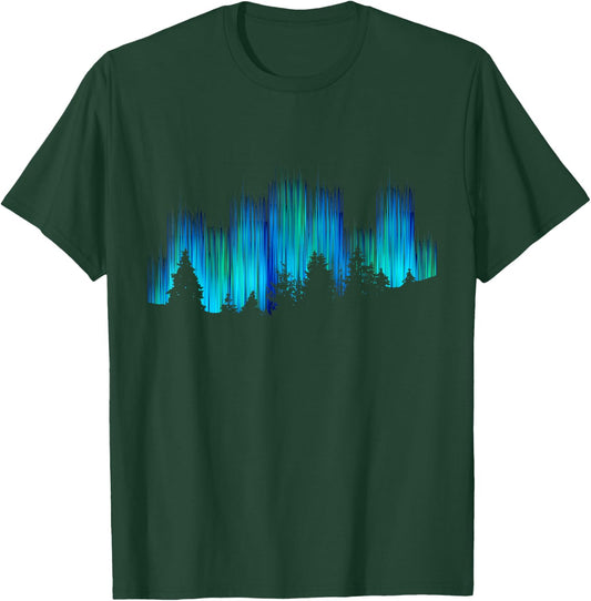 Northern Lights Aurora Borealis Island Holiday T-Shirt - T-Shirt | Forest