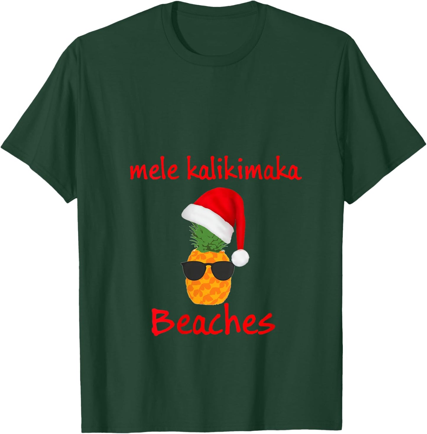 Mele Kalikimaka beaches Sunglasses Merry Hawaiian Christmas V-Neck T-Shirt - T-Shirt | Forest
