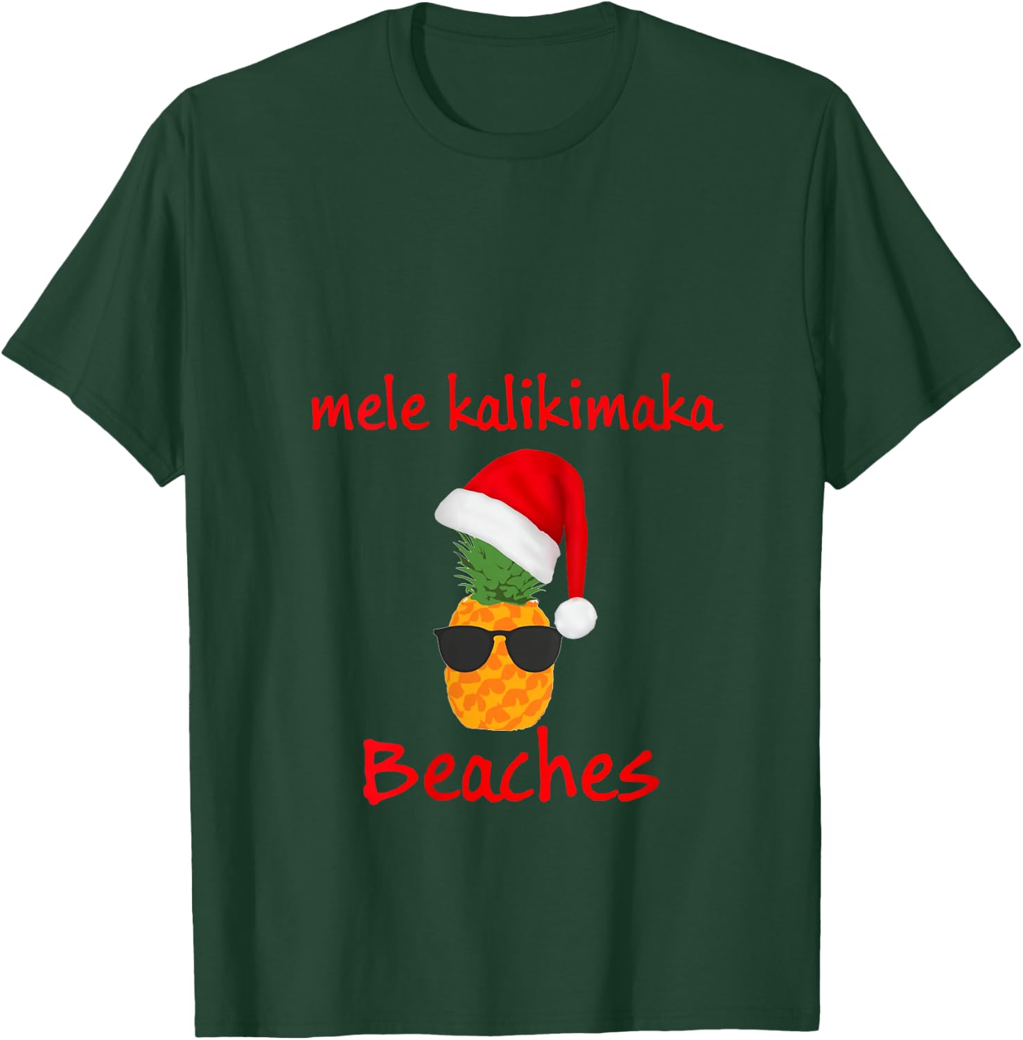 Mele Kalikimaka beaches Sunglasses Merry Hawaiian Christmas V-Neck T-Shirt - T-Shirt | Forest