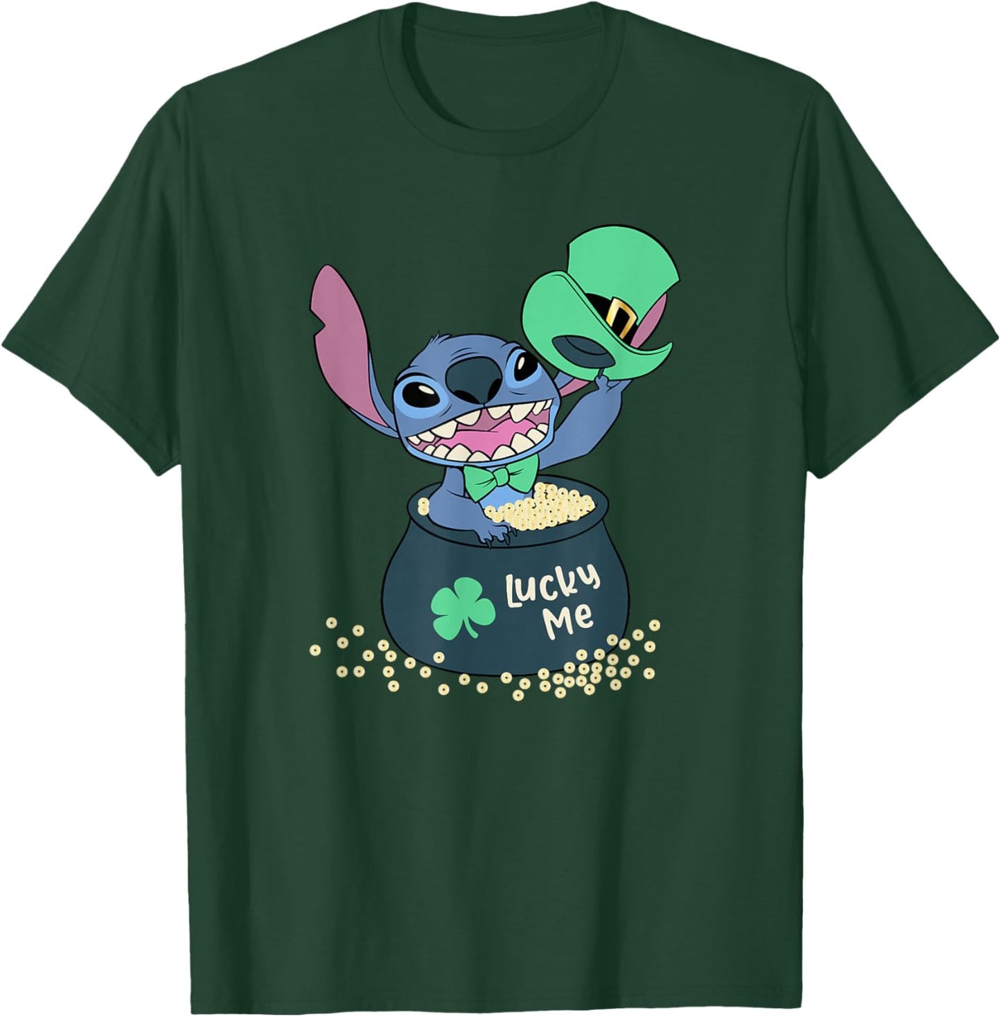 Disney Lilo & Stitch St. Patrick's Day Lucky Me Treasure T-Shirt - T-Shirt | Forest