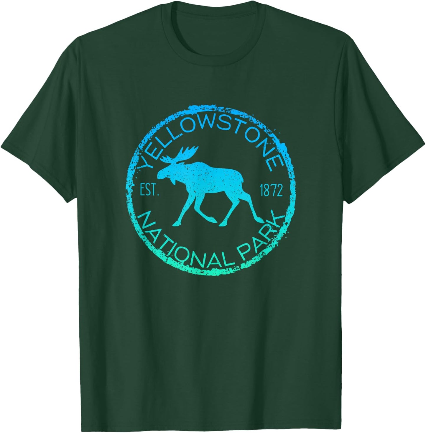 Moose Design Yellowstone National Park Souvenir Hiker's T-Shirt - T-Shirt | Forest
